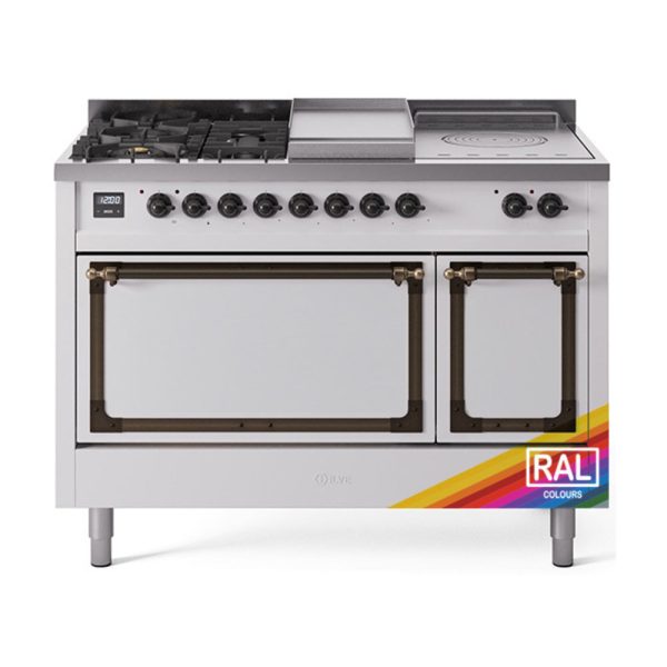 ILVE Nostalgie II Noblesse 48" Dual Fuel Freestanding Range 5 Sealed Burners + Griddle + French Top with Solid Door - UN48FSQNMP - Image 30