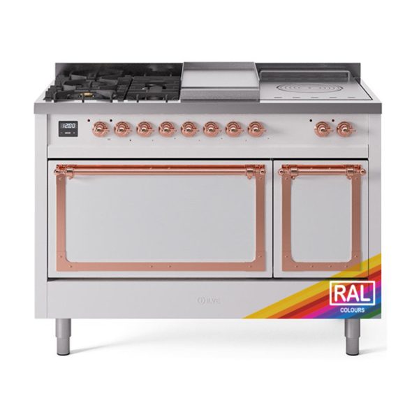 ILVE Nostalgie II Noblesse 48" Dual Fuel Freestanding Range 5 Sealed Burners + Griddle + French Top with Solid Door - UN48FSQNMP - Image 33