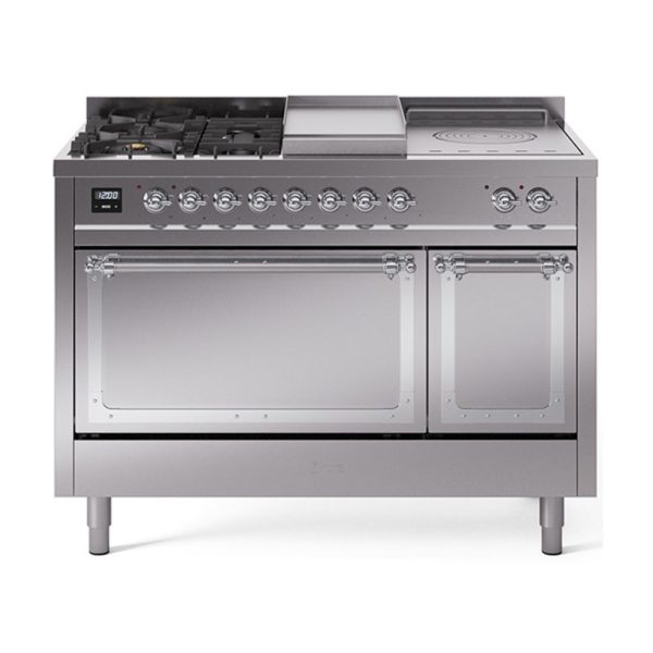 ILVE Nostalgie II Noblesse 48" Dual Fuel Freestanding Range 5 Sealed Burners + Griddle + French Top with Solid Door - UN48FSQNMP - Image 35