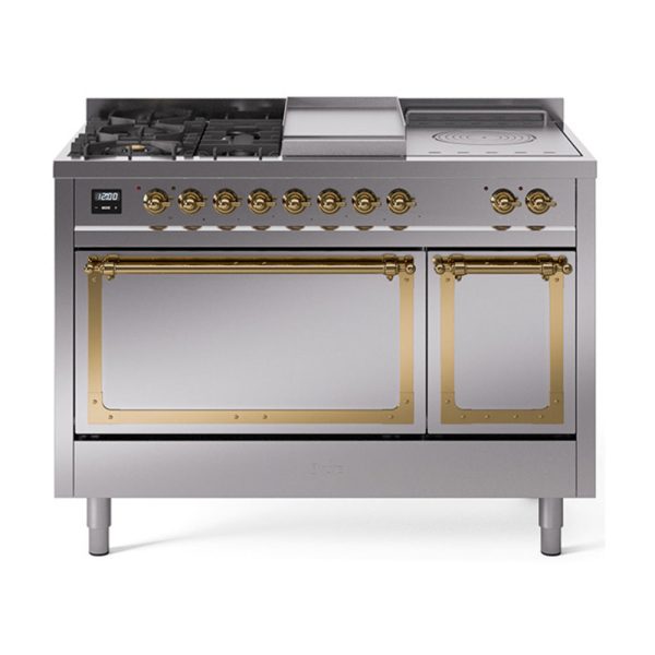 ILVE Nostalgie II Noblesse 48" Dual Fuel Freestanding Range 5 Sealed Burners + Griddle + French Top with Solid Door - UN48FSQNMP - Image 36