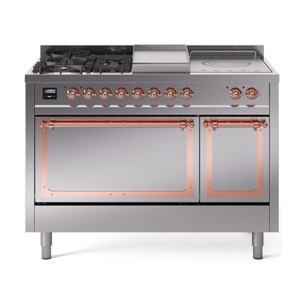 ILVE Nostalgie II Noblesse 48" Dual Fuel Freestanding Range 5 Sealed Burners + Griddle + French Top with Solid Door - UN48FSQNMP - Image 37