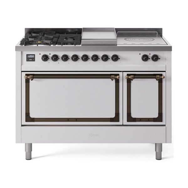ILVE Nostalgie II Noblesse 48" Dual Fuel Freestanding Range 5 Sealed Burners + Griddle + French Top with Solid Door - UN48FSQNMP - Image 38