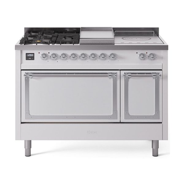 ILVE Nostalgie II Noblesse 48" Dual Fuel Freestanding Range 5 Sealed Burners + Griddle + French Top with Solid Door - UN48FSQNMP - Image 39