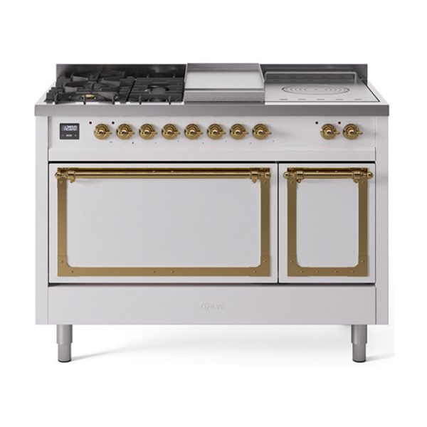 ILVE Nostalgie II Noblesse 48" Dual Fuel Freestanding Range 5 Sealed Burners + Griddle + French Top with Solid Door - UN48FSQNMP - Image 40
