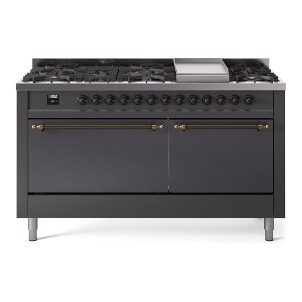 ILVE Nostalgie II Noblesse 60?? Dual Fuel Freestanding Range 9 Sealed Burners + Griddle with Solid Door - UN60FQNMP - Image 26