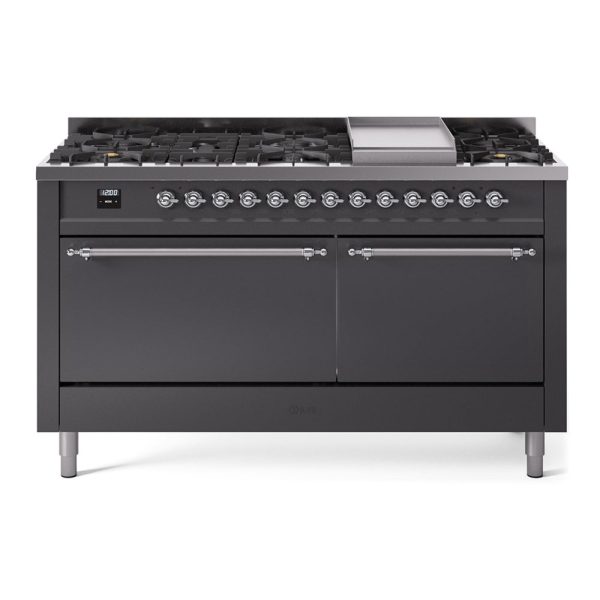 ILVE Nostalgie II Noblesse 60?? Dual Fuel Freestanding Range 9 Sealed Burners + Griddle with Solid Door - UN60FQNMP - Image 27