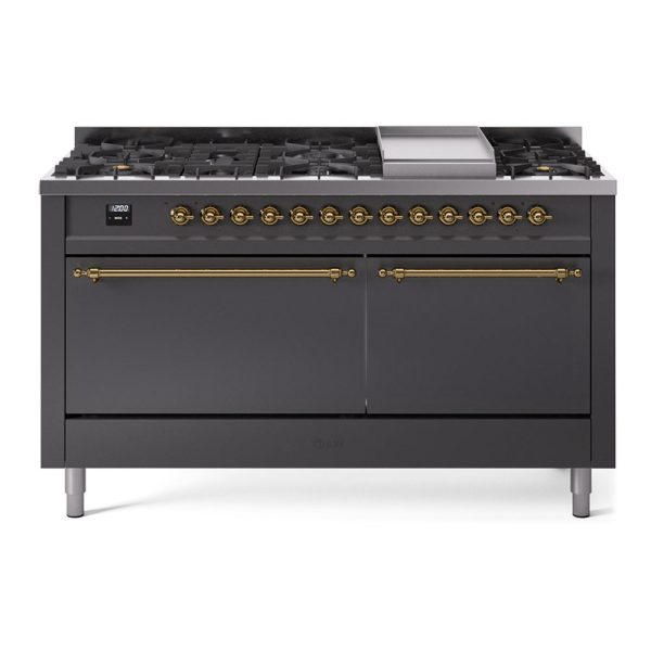 ILVE Nostalgie II Noblesse 60?? Dual Fuel Freestanding Range 9 Sealed Burners + Griddle with Solid Door - UN60FQNMP - Image 28