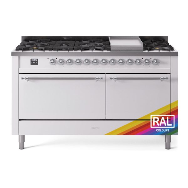 ILVE Nostalgie II Noblesse 60?? Dual Fuel Freestanding Range 9 Sealed Burners + Griddle with Solid Door - UN60FQNMP - Image 31