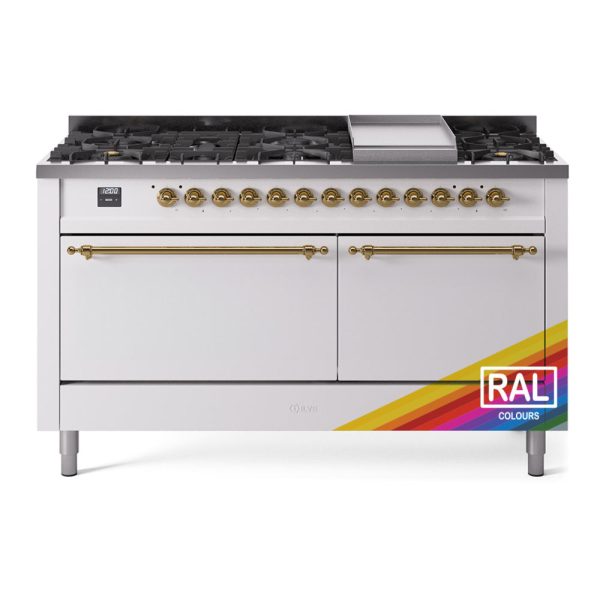 ILVE Nostalgie II Noblesse 60?? Dual Fuel Freestanding Range 9 Sealed Burners + Griddle with Solid Door - UN60FQNMP - Image 32