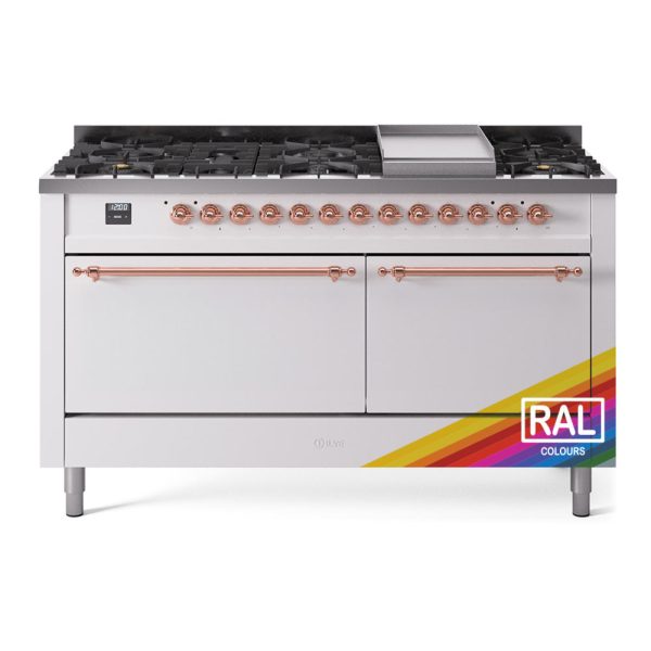ILVE Nostalgie II Noblesse 60?? Dual Fuel Freestanding Range 9 Sealed Burners + Griddle with Solid Door - UN60FQNMP - Image 33