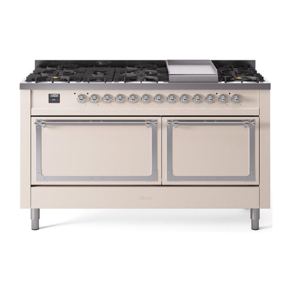 ILVE Nostalgie II Noblesse 60?? Dual Fuel Freestanding Range 9 Sealed Burners + Griddle with Solid Door - UN60FQNMP - Image 3