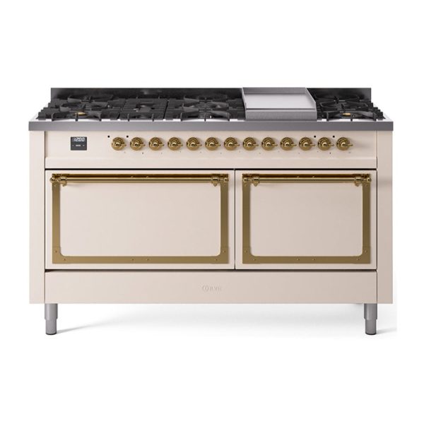 ILVE Nostalgie II Noblesse 60?? Dual Fuel Freestanding Range 9 Sealed Burners + Griddle with Solid Door - UN60FQNMP - Image 4