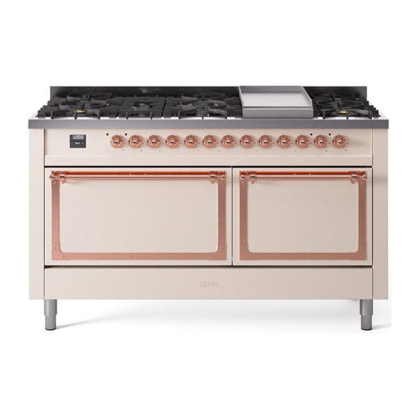 ILVE Nostalgie II Noblesse 60?? Dual Fuel Freestanding Range 9 Sealed Burners + Griddle with Solid Door - UN60FQNMP - Image 5