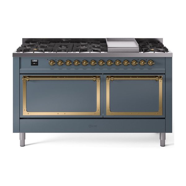 ILVE Nostalgie II Noblesse 60?? Dual Fuel Freestanding Range 9 Sealed Burners + Griddle with Solid Door - UN60FQNMP - Image 8