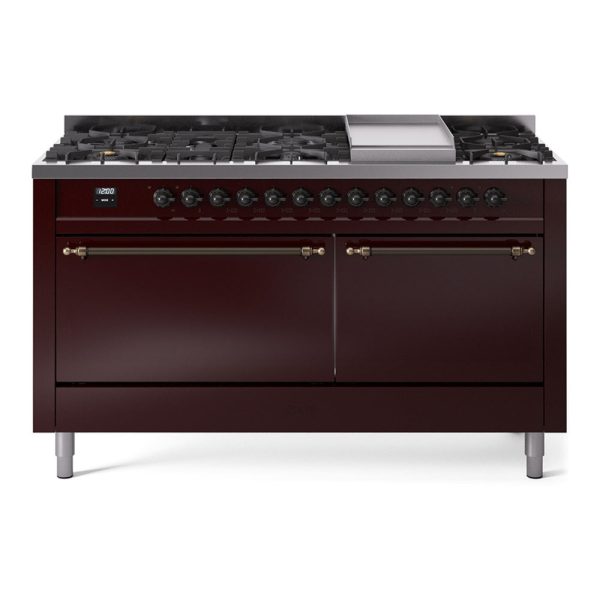 ILVE Nostalgie II Noblesse 60?? Dual Fuel Freestanding Range 9 Sealed Burners + Griddle with Solid Door - UN60FQNMP - Image 22
