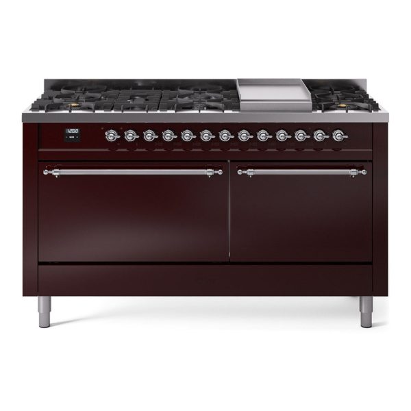 ILVE Nostalgie II Noblesse 60?? Dual Fuel Freestanding Range 9 Sealed Burners + Griddle with Solid Door - UN60FQNMP - Image 24