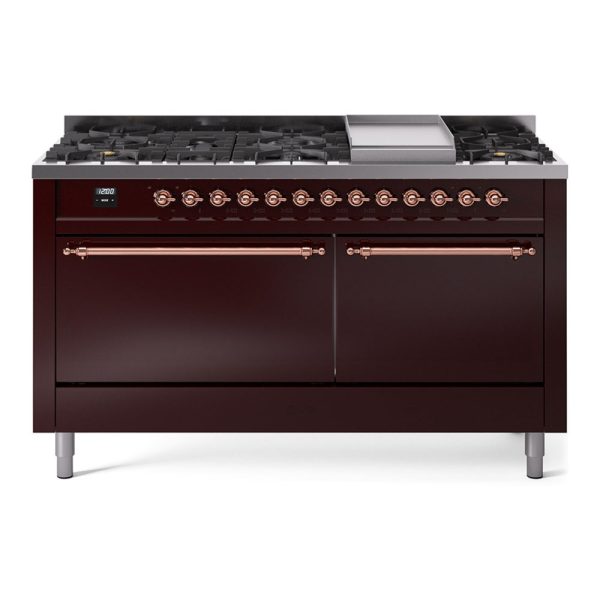 ILVE Nostalgie II Noblesse 60?? Dual Fuel Freestanding Range 9 Sealed Burners + Griddle with Solid Door - UN60FQNMP - Image 23