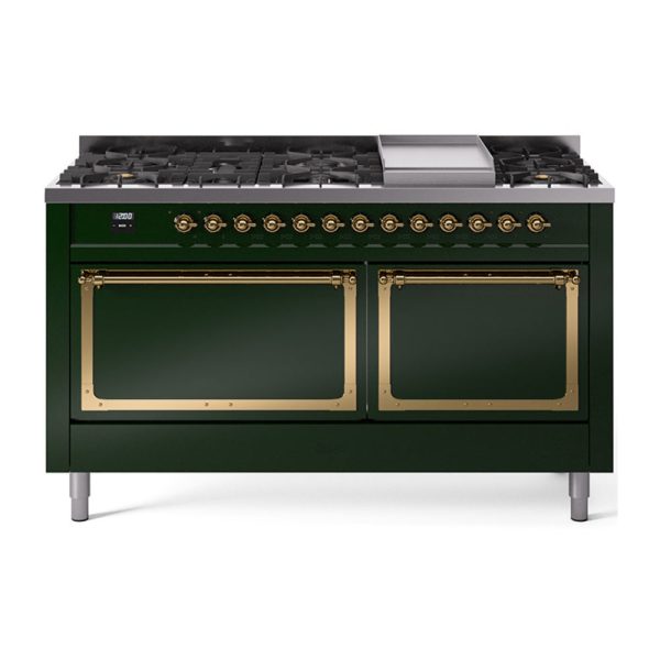ILVE Nostalgie II Noblesse 60?? Dual Fuel Freestanding Range 9 Sealed Burners + Griddle with Solid Door - UN60FQNMP - Image 16