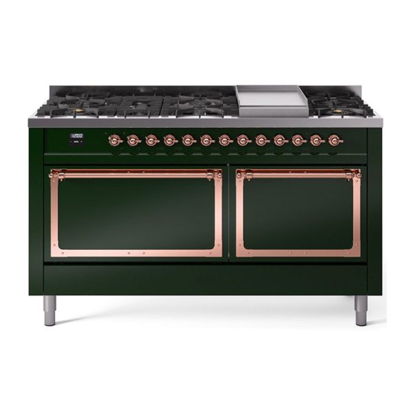 ILVE Nostalgie II Noblesse 60?? Dual Fuel Freestanding Range 9 Sealed Burners + Griddle with Solid Door - UN60FQNMP - Image 17