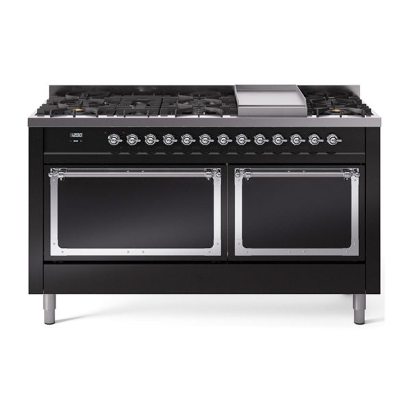 ILVE Nostalgie II Noblesse 60?? Dual Fuel Freestanding Range 9 Sealed Burners + Griddle with Solid Door - UN60FQNMP - Image 10