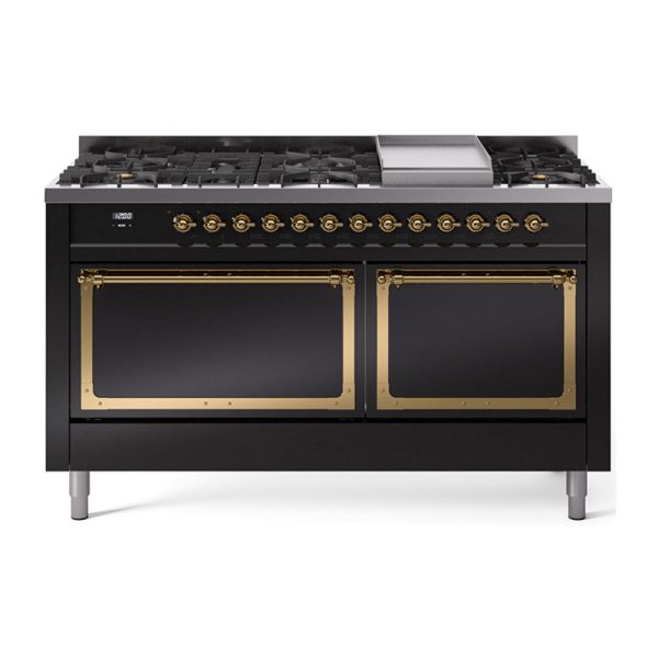 ILVE Nostalgie II Noblesse 60?? Dual Fuel Freestanding Range 9 Sealed Burners + Griddle with Solid Door - UN60FQNMP - Image 13