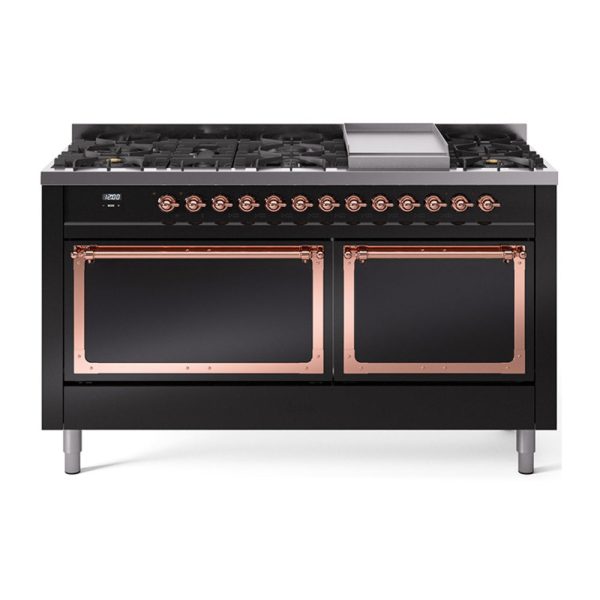ILVE Nostalgie II Noblesse 60?? Dual Fuel Freestanding Range 9 Sealed Burners + Griddle with Solid Door - UN60FQNMP - Image 11