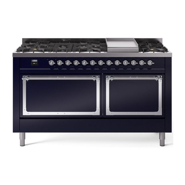 ILVE Nostalgie II Noblesse 60?? Dual Fuel Freestanding Range 9 Sealed Burners + Griddle with Solid Door - UN60FQNMP - Image 19
