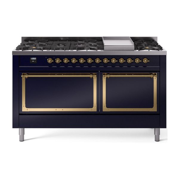 ILVE Nostalgie II Noblesse 60?? Dual Fuel Freestanding Range 9 Sealed Burners + Griddle with Solid Door - UN60FQNMP - Image 20