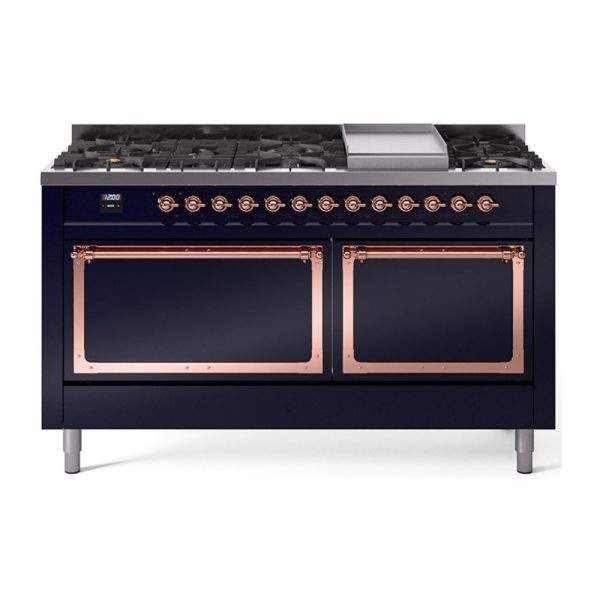 ILVE Nostalgie II Noblesse 60?? Dual Fuel Freestanding Range 9 Sealed Burners + Griddle with Solid Door - UN60FQNMP - Image 21