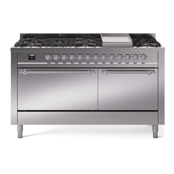 ILVE Nostalgie II Noblesse 60?? Dual Fuel Freestanding Range 9 Sealed Burners + Griddle with Solid Door - UN60FQNMP - Image 37