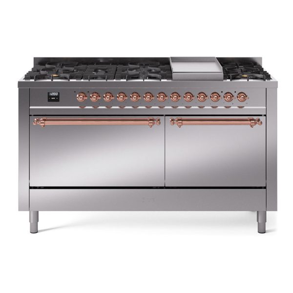 ILVE Nostalgie II Noblesse 60?? Dual Fuel Freestanding Range 9 Sealed Burners + Griddle with Solid Door - UN60FQNMP - Image 36