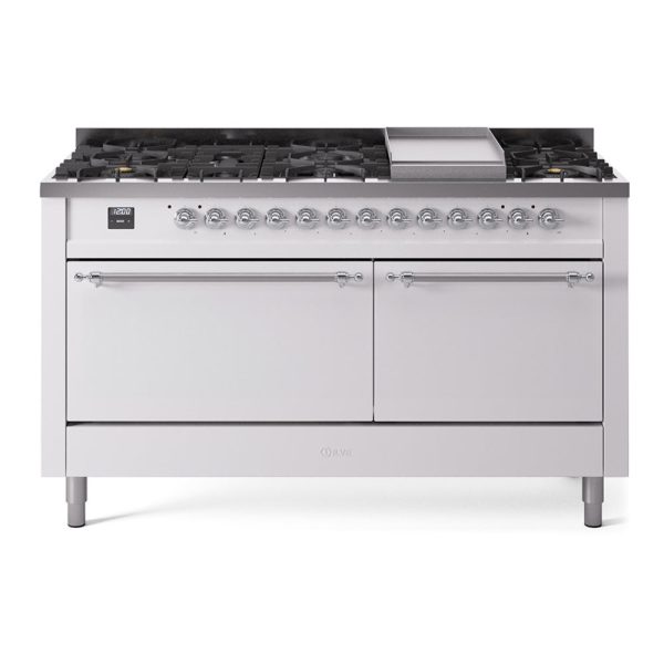 ILVE Nostalgie II Noblesse 60?? Dual Fuel Freestanding Range 9 Sealed Burners + Griddle with Solid Door - UN60FQNMP - Image 39