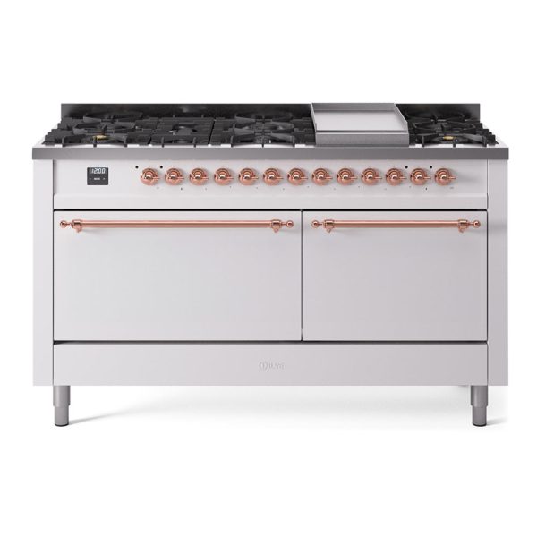 ILVE Nostalgie II Noblesse 60?? Dual Fuel Freestanding Range 9 Sealed Burners + Griddle with Solid Door - UN60FQNMP - Image 41