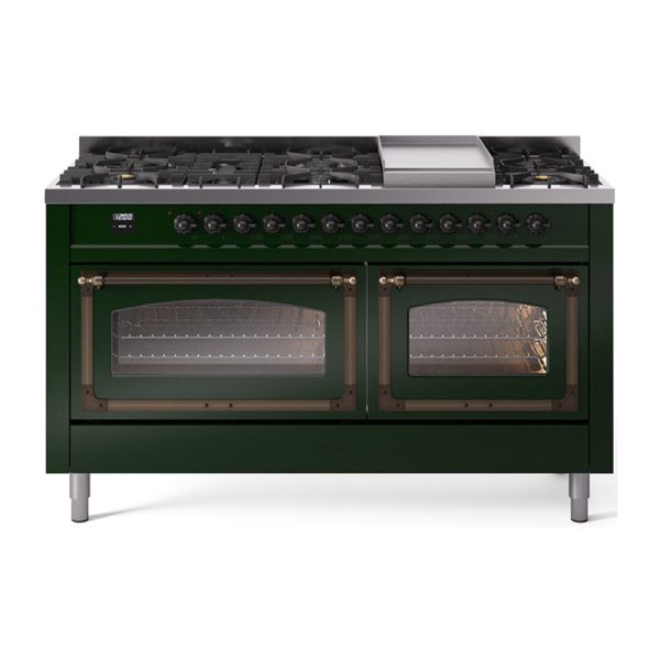 ILVE Nostalgie II Noblesse 60" Dual Fuel Freestanding Range with 9 Sealed Burners + Griddle with Triple Glass Door - UN60FNMP - Image 18