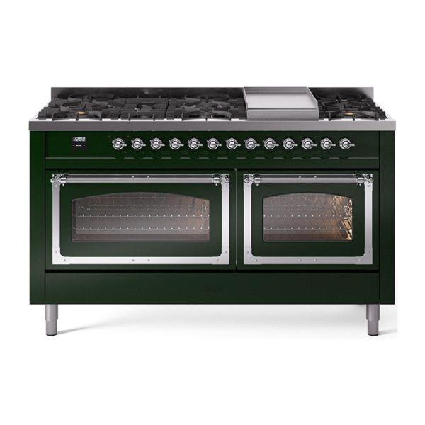 ILVE Nostalgie II Noblesse 60" Dual Fuel Freestanding Range with 9 Sealed Burners + Griddle with Triple Glass Door - UN60FNMP - Image 19