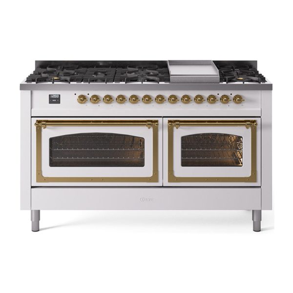 ILVE Nostalgie II Noblesse 60" Dual Fuel Freestanding Range with 9 Sealed Burners + Griddle with Triple Glass Door - UN60FNMP - Image 40
