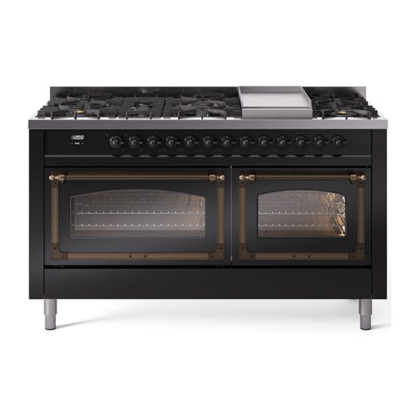 ILVE Nostalgie II Noblesse 60" Dual Fuel Freestanding Range with 9 Sealed Burners + Griddle with Triple Glass Door - UN60FNMP - Image 10