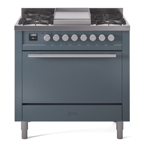 ILVE Professional Plus II 36" Dual Fuel Range 6 Sealed Burners with Solid Door - UP36FQMP - Image 2