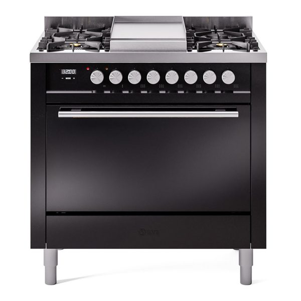 ILVE Professional Plus II 36" Dual Fuel Range 6 Sealed Burners with Solid Door - UP36FQMP - Image 3