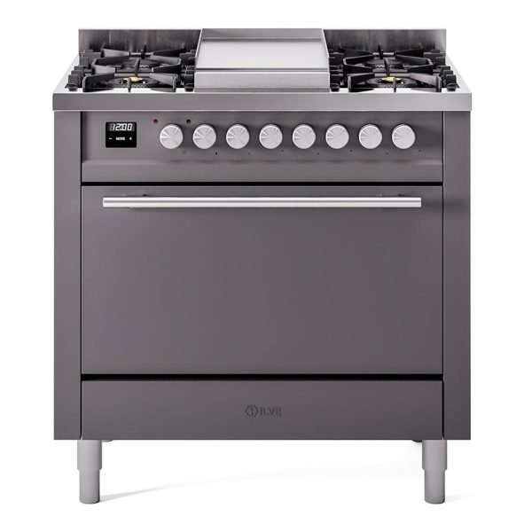 ILVE Professional Plus II 36" Dual Fuel Range 6 Sealed Burners with Solid Door - UP36FQMP - Image 4
