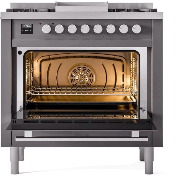 ILVE Professional Plus II 36-Inch Freestanding Dual Fuel Range with 6 Sealed Burner - UP36FWMP - Image 19