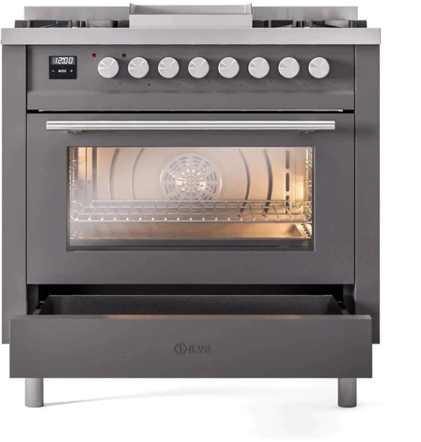 ILVE Professional Plus II 36-Inch Freestanding Dual Fuel Range with 6 Sealed Burner - UP36FWMP - Image 20