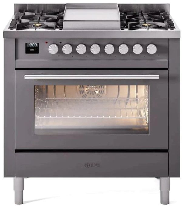 ILVE Professional Plus II 36-Inch Freestanding Dual Fuel Range with 6 Sealed Burner - UP36FWMP - Image 3