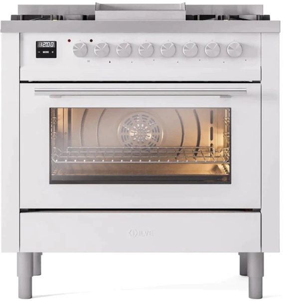 ILVE Professional Plus II 36-Inch Freestanding Dual Fuel Range with 6 Sealed Burner - UP36FWMP - Image 4