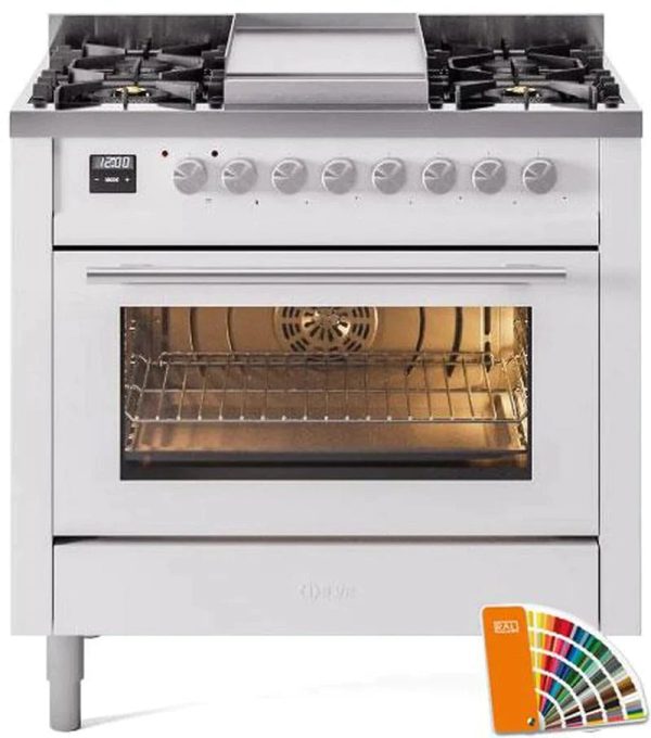 ILVE Professional Plus II 36-Inch Freestanding Dual Fuel Range with 6 Sealed Burner - UP36FWMP - Image 5