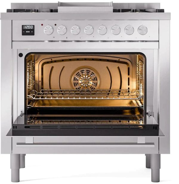 ILVE Professional Plus II 36-Inch Freestanding Dual Fuel Range with 6 Sealed Burner - UP36FWMP - Image 8