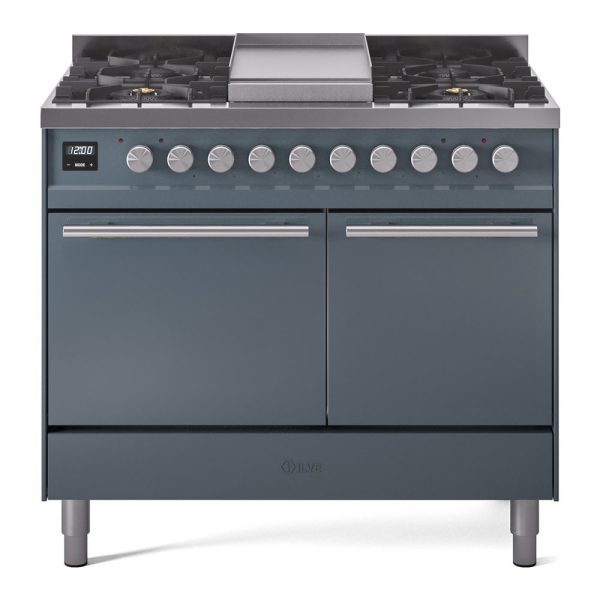 ILVE Professional Plus II 40" Dual Fuel Range with 6 Sealed Burners + Griddle Solid Door - UPD40FQMP - Image 2