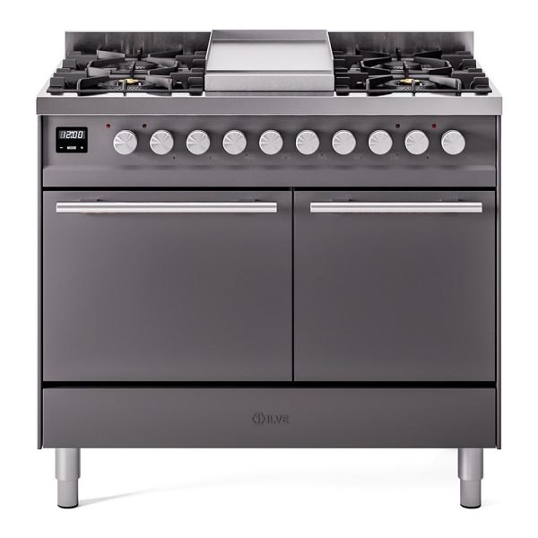 ILVE Professional Plus II 40" Dual Fuel Range with 6 Sealed Burners + Griddle Solid Door - UPD40FQMP - Image 4