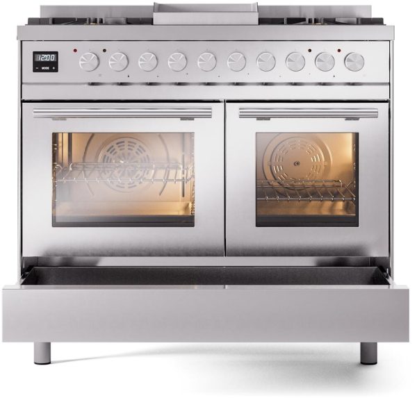ILVE Professional Plus II 40-Inch Freestanding Dual Fuel Range with 6 Sealed Burner - UPD40FWMP - Image 10