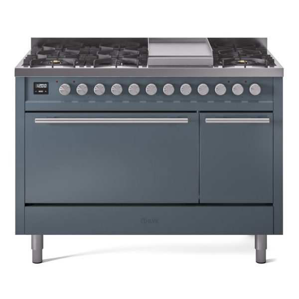 ILVE Professional Plus II 48" Dual Fuel Range 8 Sealed Burners with Solid Door - UP48FQMP - Image 2